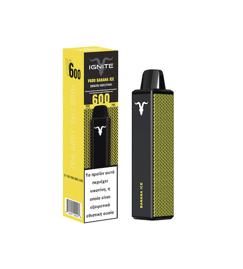 Ignite Ηλεκτρονικό Τσιγάρο μιας Χρήσης Banana Ice 2ml 20mg Μαύρο