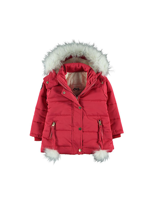 Children's hooded jacket with hood and wristband for girls (2-6 years)