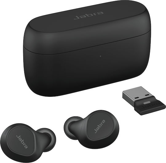 Jabra Evolve2 7 Buds - USB-A UC Bluetooth Handsfree Ακουστικά με Αντοχή στον Ιδρώτα και Θήκη Φόρτισης Μαύρα