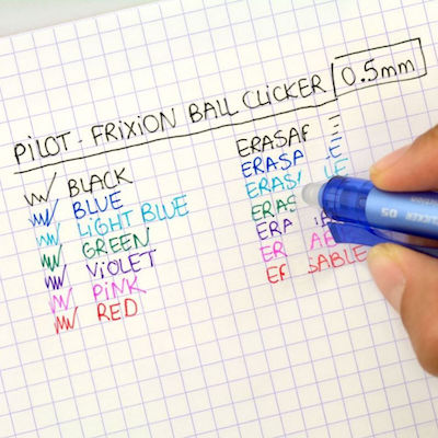 Pilot Frixion Ball Clicker Stift Gel 0.5mm mit Rosa Tinte BLRT-FR5P