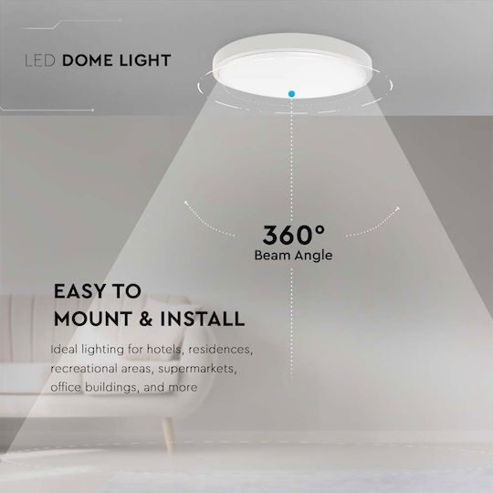 V-TAC Aplice De Exterior Pentru Perete Lampă De Tavan LED IP44 24W Cu Alb Cald 29.5x6.5x6.5cm