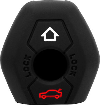 Silicone Car Key Cover Case with 2 Buttons for Bmw Black