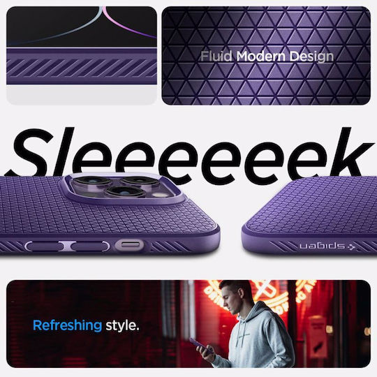 Spigen Liquid Air Umschlag Rückseite Silikon Deep Purple (iPhone 14 Pro Max)