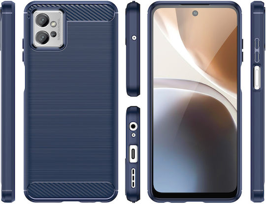 Hurtel Carbon Back Cover Silicon Albastru (Poco F4 5G)