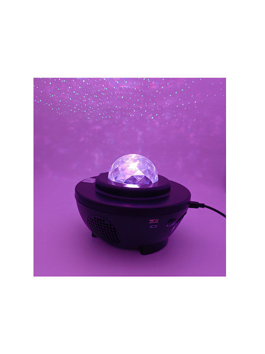 Bass Polska Led Παιδικό Φωτιστικό Projector με Προβολή Αστεριών με Εναλλαγές Χρωματισμών Μαύρο 16.2x16.2x13εκ.