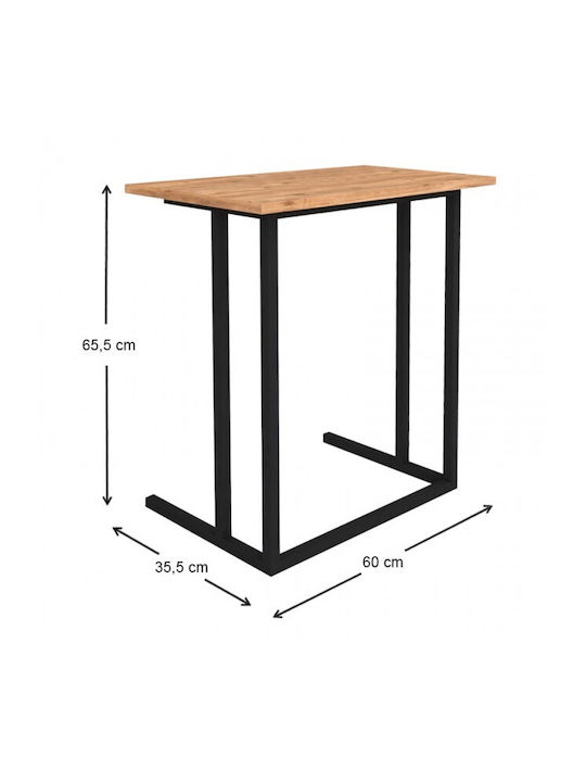 Rectangular Side Table Tibet Wooden Beige L60xW35.5xH65.5cm