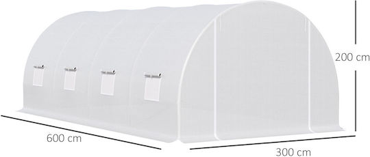 Outsunny 845-120 Seră Tunel cu Cadru Metalic 6x3x2m