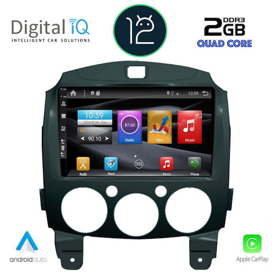 Digital IQ Автомобилна Аудио Система (Блутут/USB/AUX/WiFi/GPS/Apple-Carplay/Android-Auto/CD) с Тъчскрийн 9"