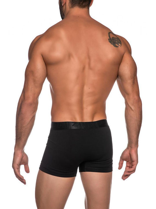 MEN'S BOXER INIZIO WITH EXTERNAL METALLIC RUBBER BAND BE MY VALENTINE 4501-14 BLACK