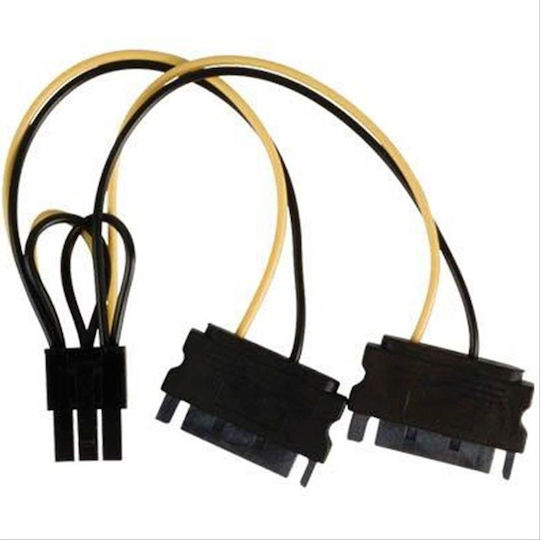 Valueline Καλώδιο Splitter 6-Pin PCIe - 15-Pin Sata Cable 0.15m Πολύχρωμο VLCP 74205V 0.15