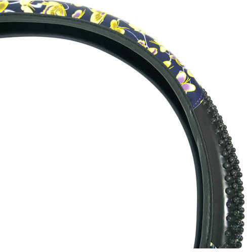 Auto Gs Car Steering Wheel Cover with Diameter 38cm Synthetic Multicolour Butterflies
