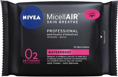 Nivea Wasserfester Entferner Tücher Reinigung Micellair Skin Breathe Expert 20Stück