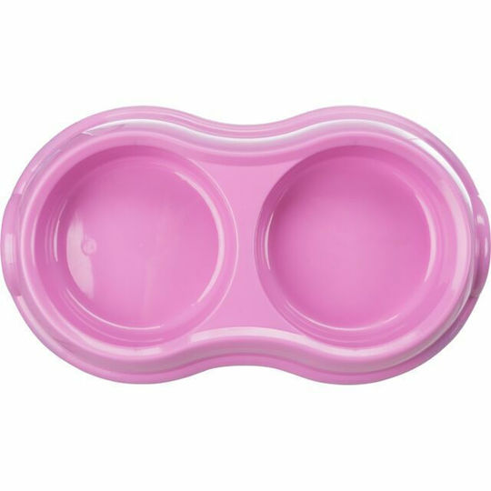 Trixie Kunststoff Schalen Futter & Wasser für Hund & Katze auf Basis von 2x 200ml 11cm in Rosa Farbe