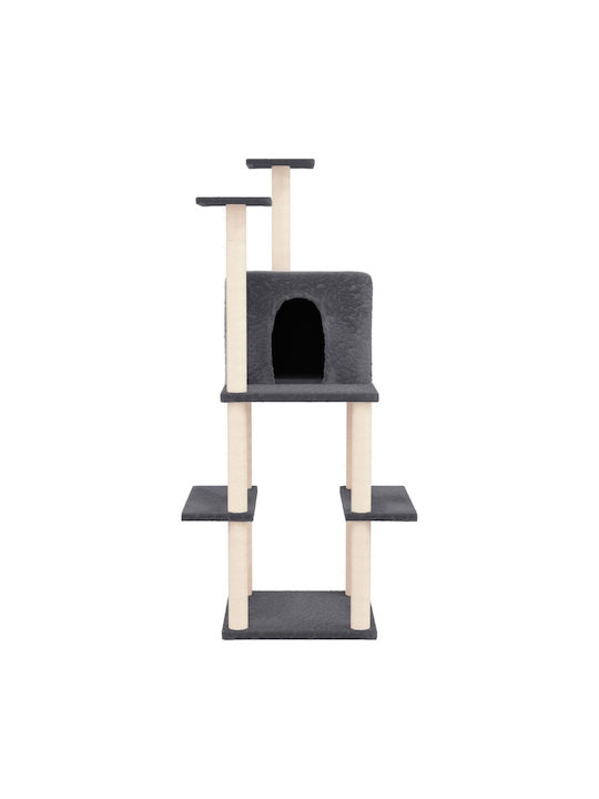 vidaXL Cat Scratching Post Cat Tree In Gray Colour 73x47.5x144.5 cm