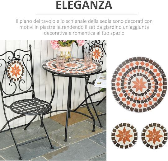 Outsunny Garden & Outdoor Furniture Sets Living Room Set 3 Pieces Orange