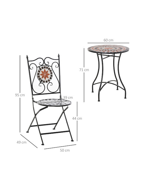 Outsunny Garden & Outdoor Furniture Sets Living Room Set 3 Pieces Orange