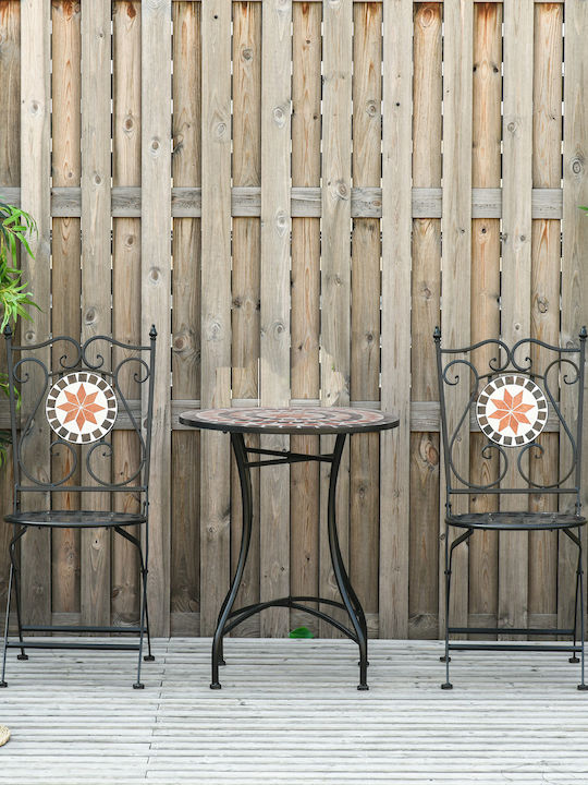 Outsunny Garden & Outdoor Furniture Sets Living Room Set 3 Pieces Orange