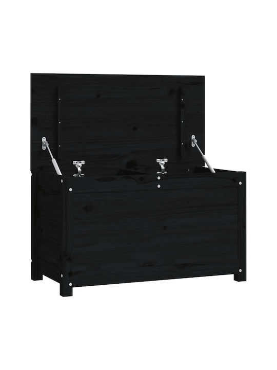 vidaXL Wooden Decorative Trunk Black 80x40x45.5cm