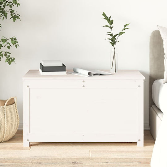 vidaXL Διακοσμητικό Μπαούλο Ξύλινο Λευκό 80x40x45.5εκ.