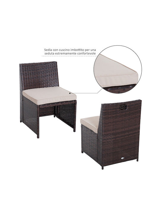 Set Sala De Mese Pentru Exterior 5 Piese Outsunny Cu Perne