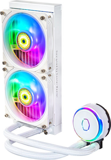CoolerMaster Masterliquid PL240 Flux Υδρόψυξη AIO CPU με 2 Ανεμιστήρες 120mm και ARGB Φωτισμό Λευκή
