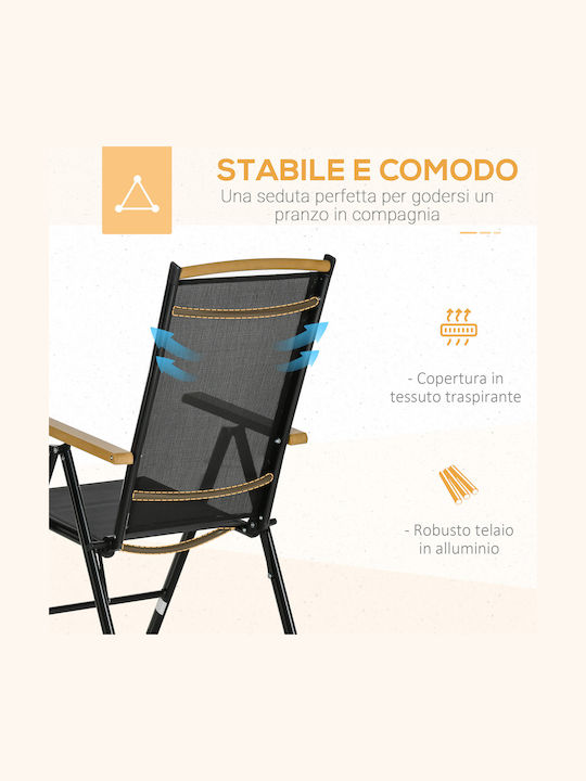 Outsunny Garten- und Outdoor-Möbelsets 5 Stück Schwarz