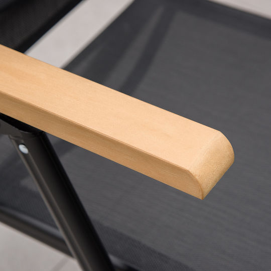 Set Sala De Mese Pentru Exterior 5 Piese Negru