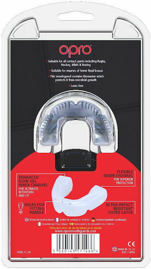 Opro 2228001 Protective Mouth Guard Senior White Suitable for Braces with Case