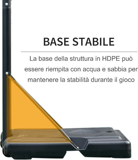 HomCom Adjustable Baskelball Hoop with Stand 231-305cm
