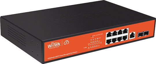 Wi-Tek WI-PCMS310GF Managed L2 PoE+ Switch with 8 Gigabit (1Gbps) Ethernet Ports and 2 SFP Ports