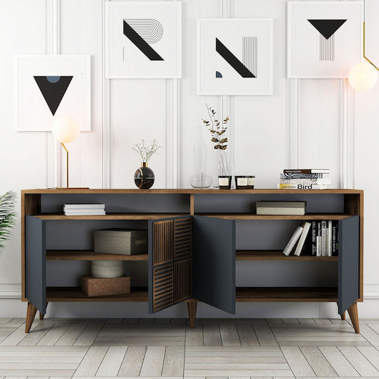 Мебели за съхранение Milan дървен Walnut / Anthracite 180x35x78.6см