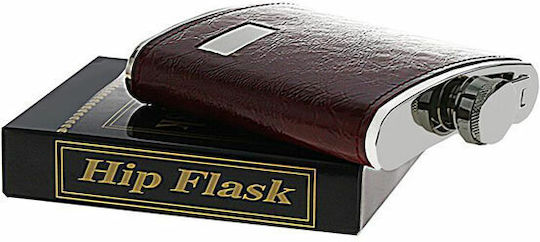 Hip Flask Sticlă Oțel inoxidabil Roșu 210ml