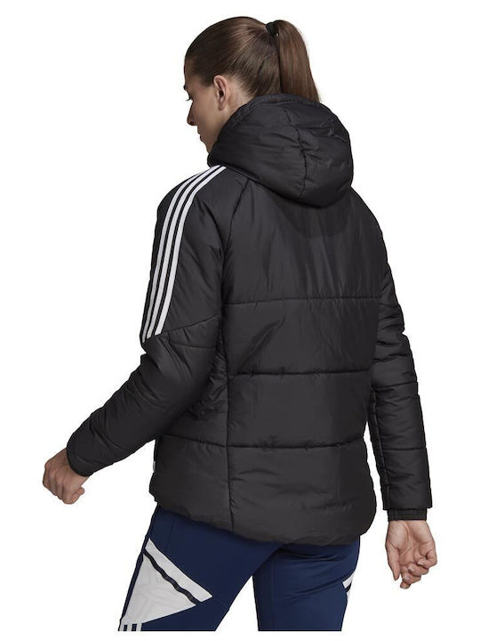 Adidas Women's Short Sports Jacket for Winter with Hood Black