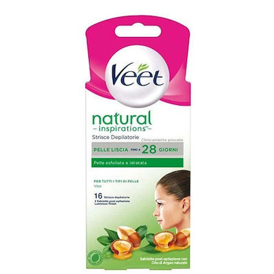 Veet Natural Inspirations Hair Removal Wax Strips Agran Oil 16pcs