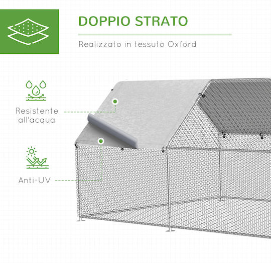 Pawhut Metallic Poultry Coop L5.7 x W2.8 x H1.95m