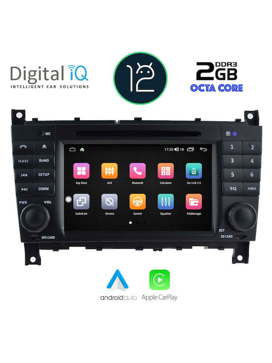 Digital IQ Car Audio System for Mercedes-Benz C Class W203 2004-2008 (Bluetooth/USB/AUX/WiFi/GPS/CD) with Touch Screen 7"