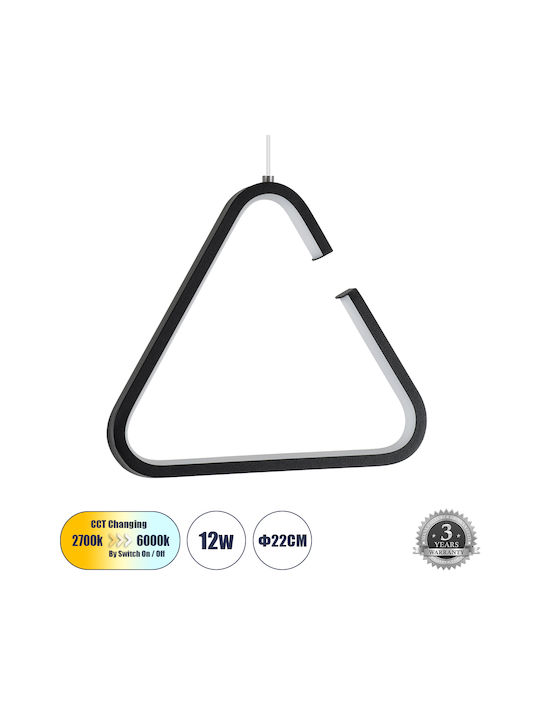 GloboStar Ceroba Lumini Suspendate Negru LED cu Lumină Bianco Reglabilă 22x22x22cm