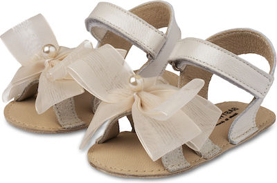 Babywalker Baptism Leather Soft Sole Sandals Ecru