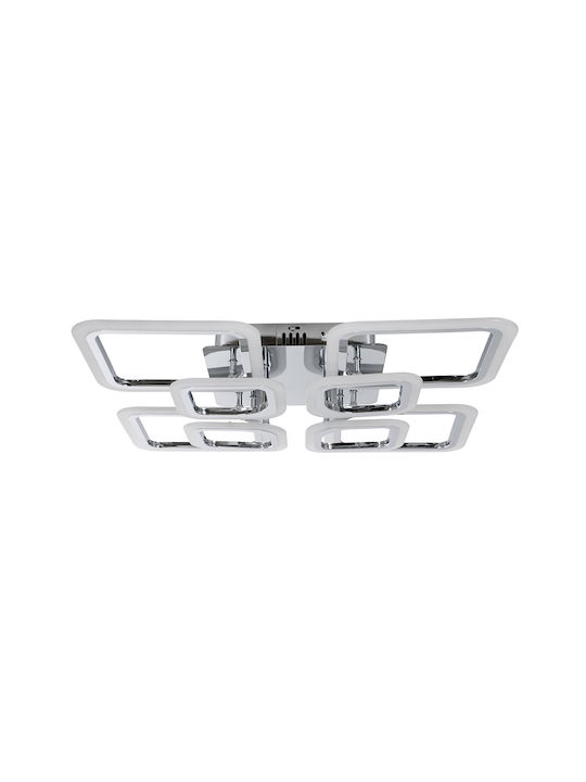 GloboStar Royal-S Deckenleuchte 58.5cm Silber mit Integrierter LED und Fernbedienung