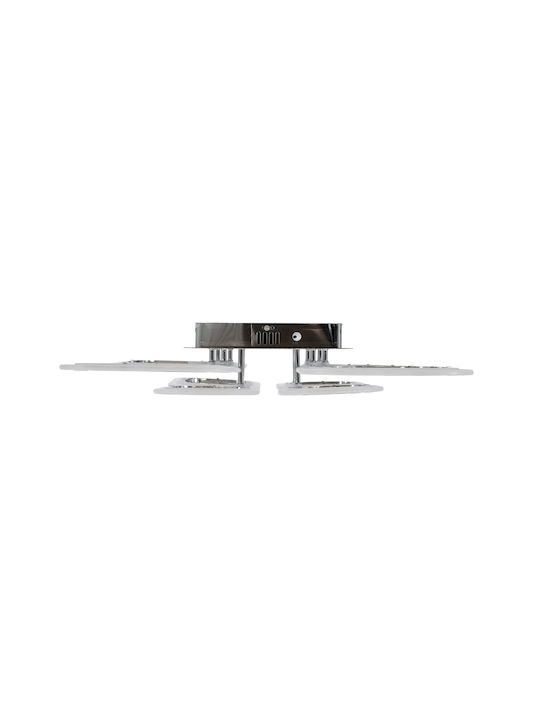 GloboStar Royal-S Deckenleuchte 58.5cm Silber mit Integrierter LED und Fernbedienung