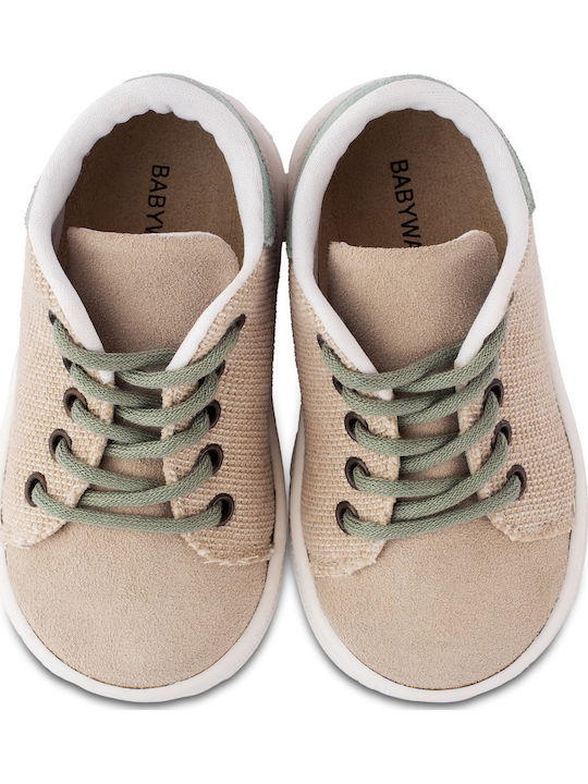 Babywalker Christening Leather Sneakers Beige