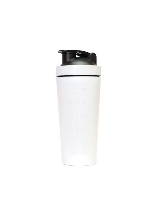 GymBeam Stainless Steel Protein Shaker 750ml White