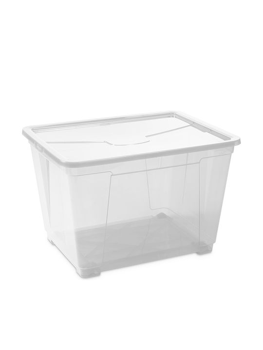 Plastmeccanica Easy Box Kunststoff Aufbewahrungsbox mit Deckel Transparent 80x43x61cm 1Stück