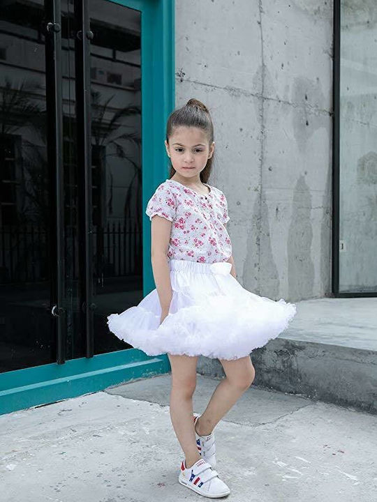 Fustă Tutú pentru Copii din Tulle Monocromă Albă