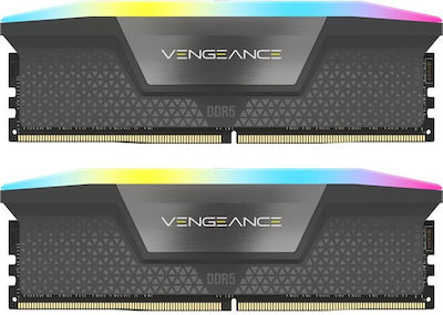 Corsair Vengeance RGB 32GB DDR5 RAM with 2 Modules (2x16GB) and 6000 Speed for Desktop