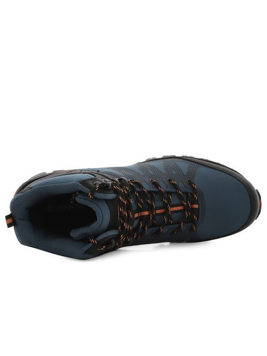 Hi-Tec Raven Mid Ghete barbati Impermeabile Blue/Black/Orange