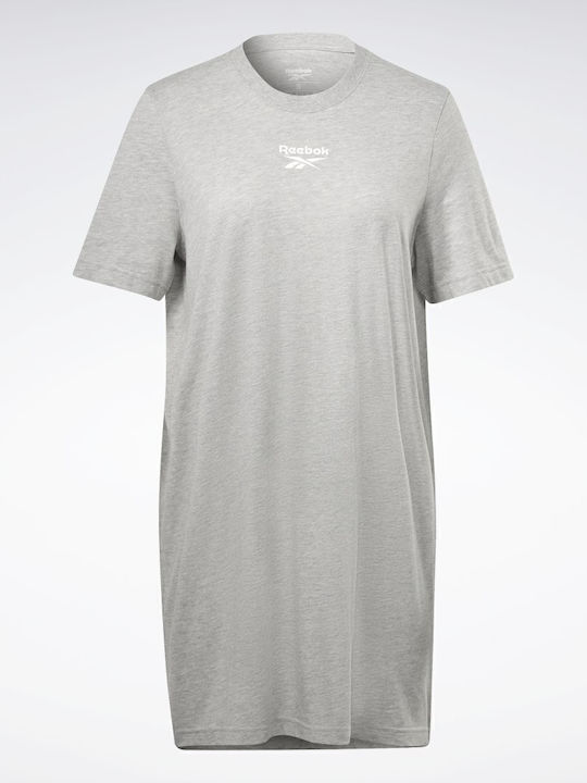 Summer Mini T-Shirt Dress Medium Grey Heather / White / White