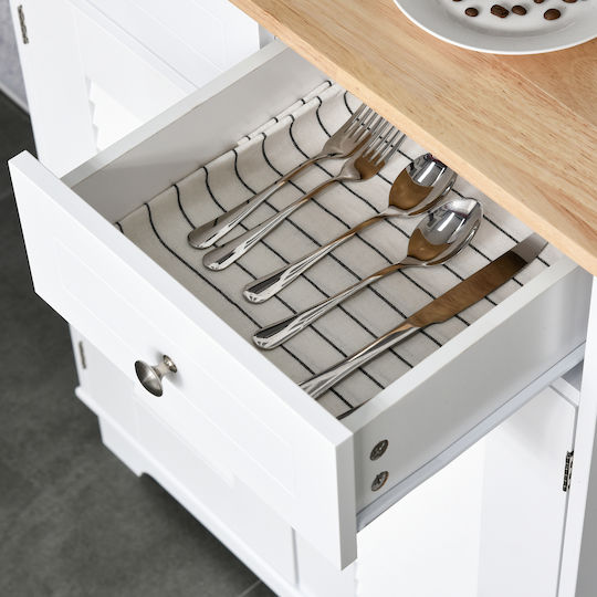 Kitchen Column with Countertop White 68x39.5x170pcs