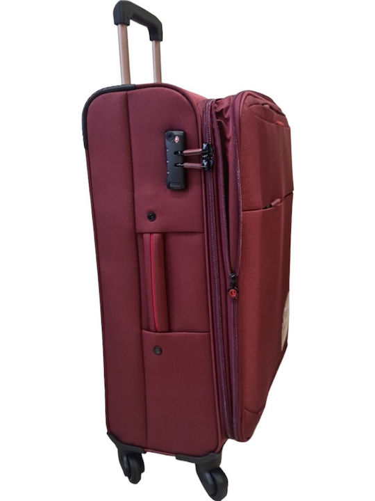 Diplomat The Athens Collection 6040 Large Travel Suitcase Fabric Burgundy with 4 Wheels Height 78cm ZC6040
