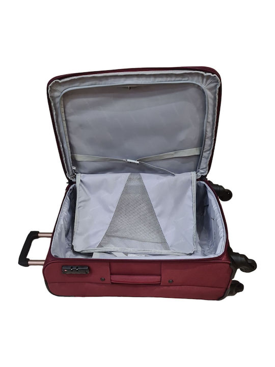 Diplomat The Athens Collection 6040 Large Travel Suitcase Fabric Burgundy with 4 Wheels Height 78cm ZC6040